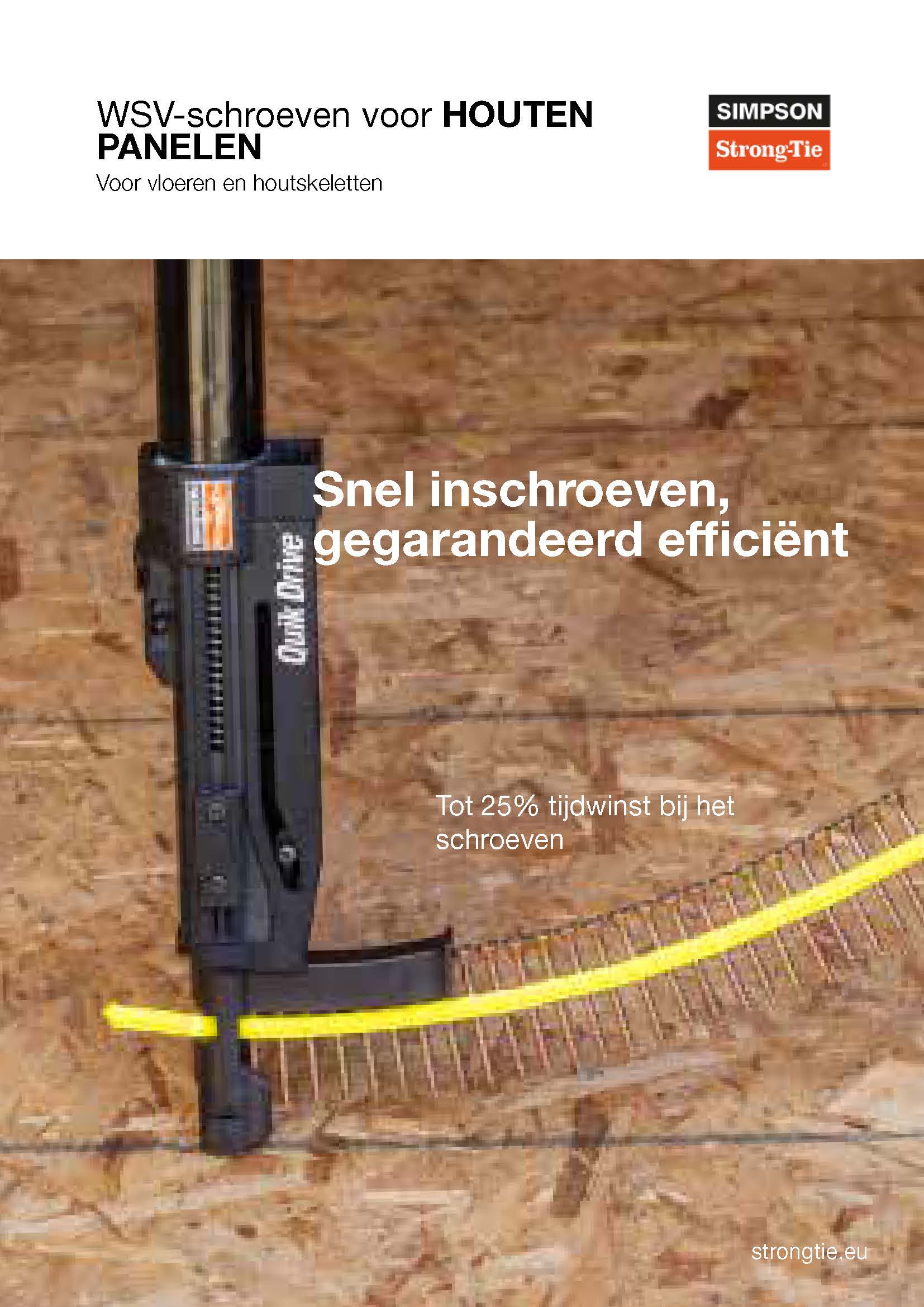 WSV-schroeven voor HOUTEN  PANELEN 