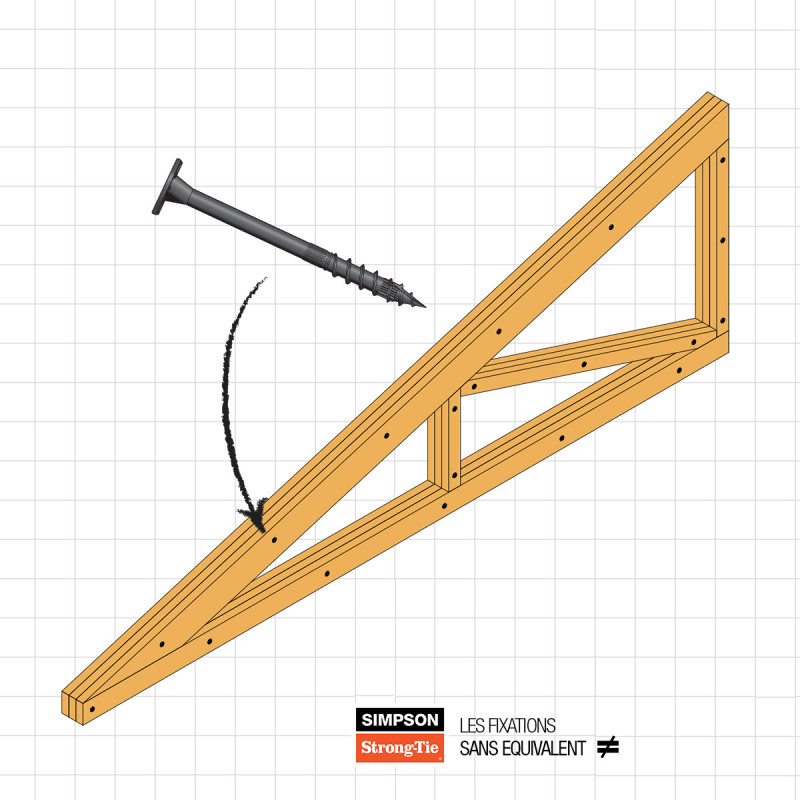 SDW sur charpente industrielle simpson strong tie